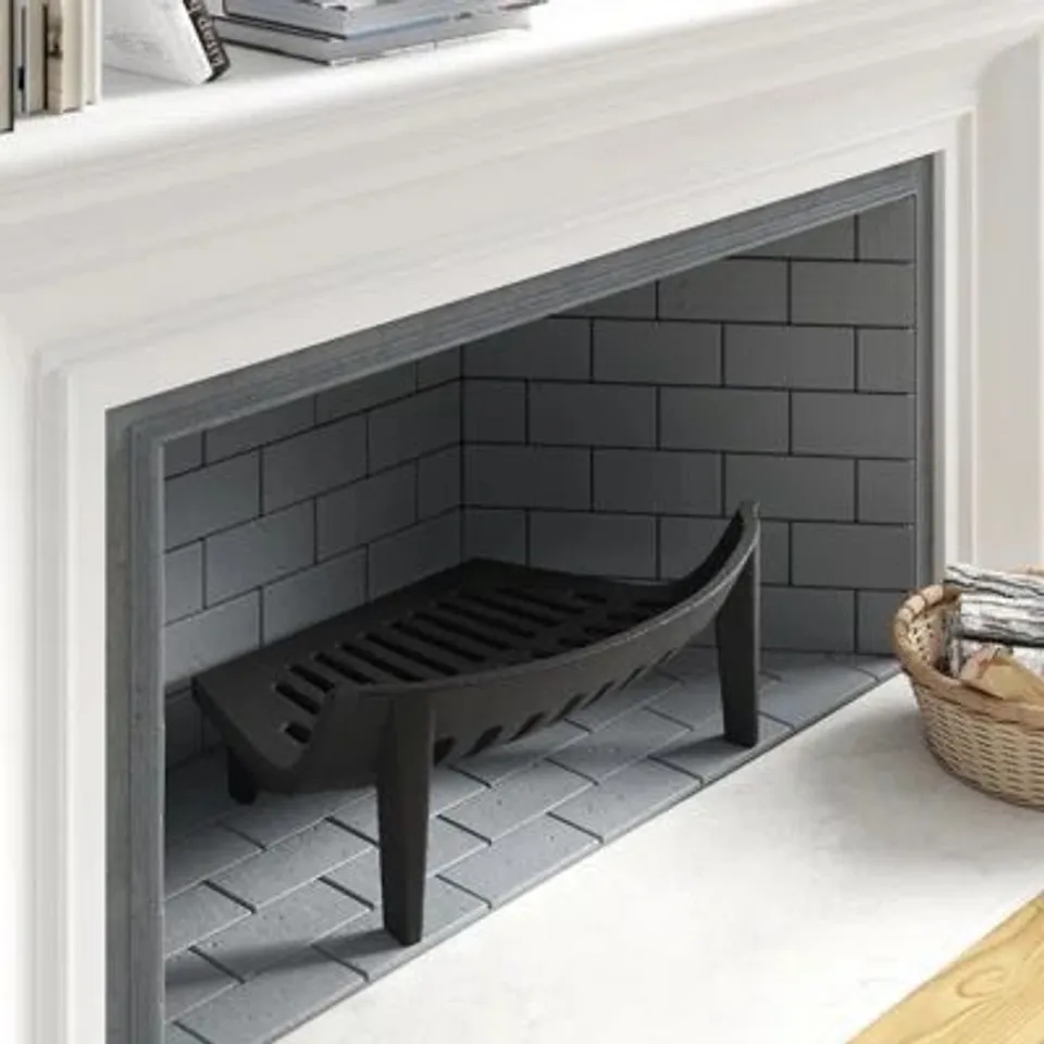 BOXED CAST IRON FIREPLACE GRATE
