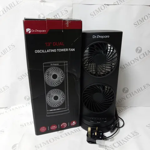 BOXED DR PREPARE 13 INCH DUAL OSCILLATING FAN 