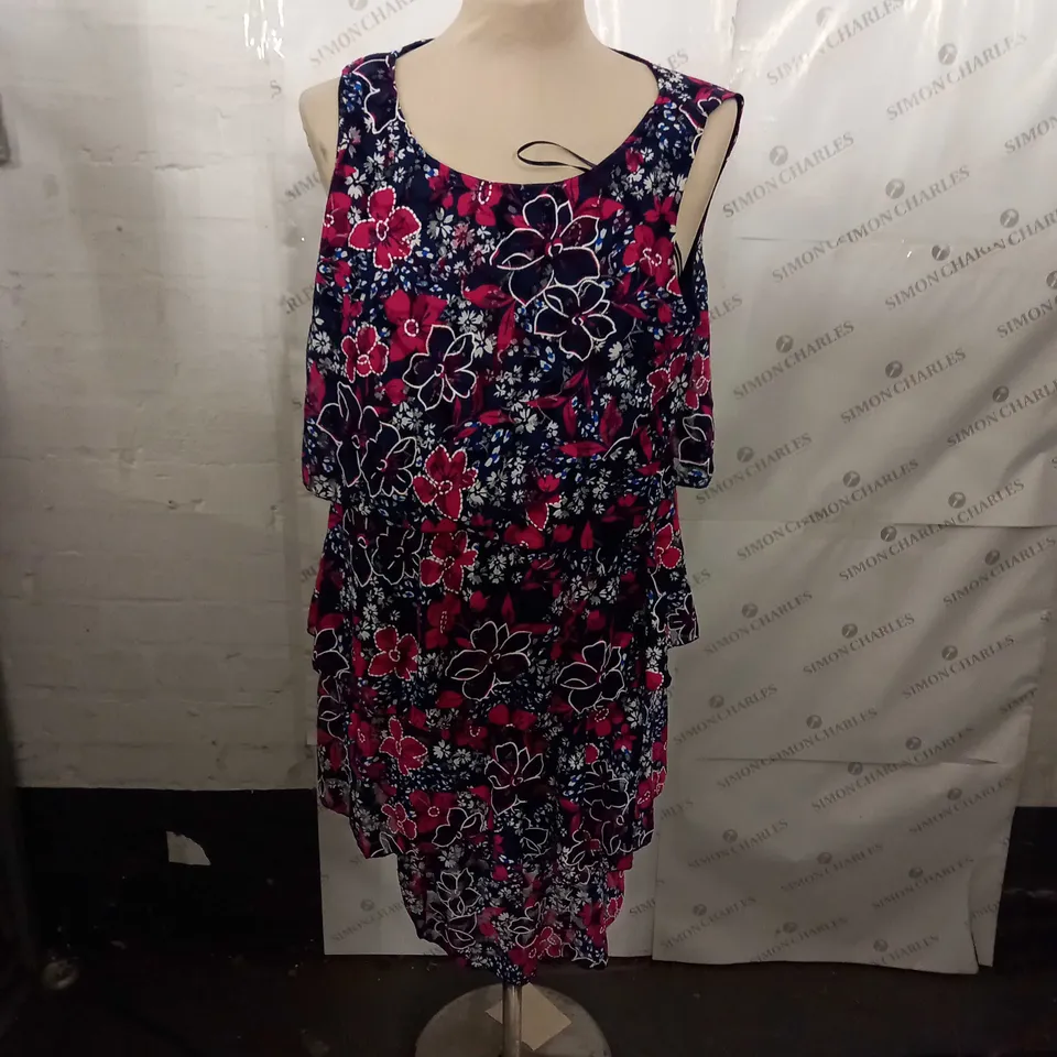 KLASS FLOWERY DESIGN STRAPPED DRESS - SIZE 12