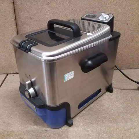 BOXED TEFAL OLEOCLEAN PRO FR804040 SEMI-PROFESSIONAL DEEP FRYER, GREY, BLUE, 1.2KG