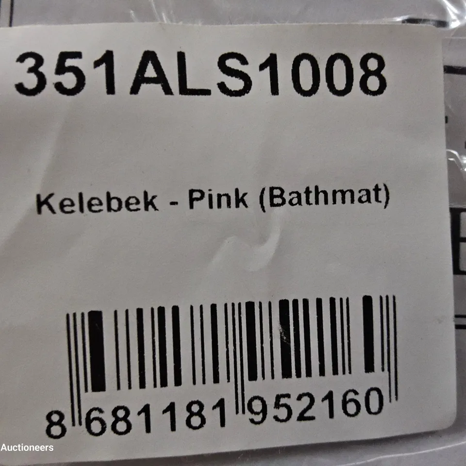 FOUR ASSORTED DESIGNER BATH MATS, 2 × ANTHRACITE, 1 × SWEET DOG BROWN, 1 × KELEBEK PINK.