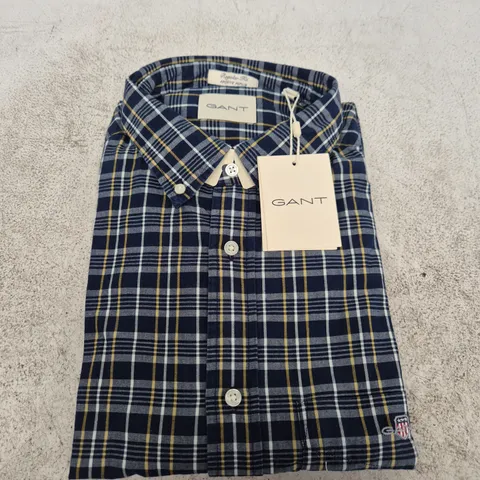GANT INDIGO CHECK POPLIN SHIRT – XL