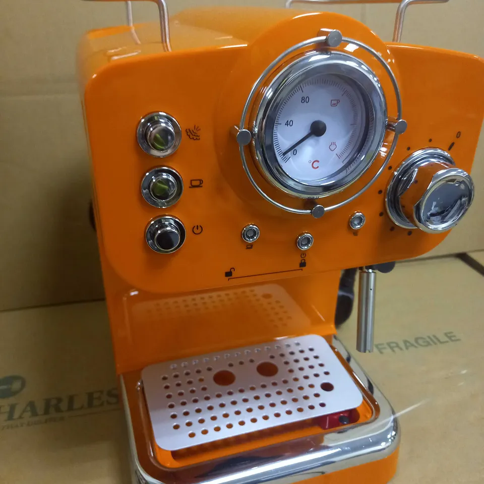 SWAN RETRO PUMP ESPRESSO COFFEE MACHINE - ORANGE