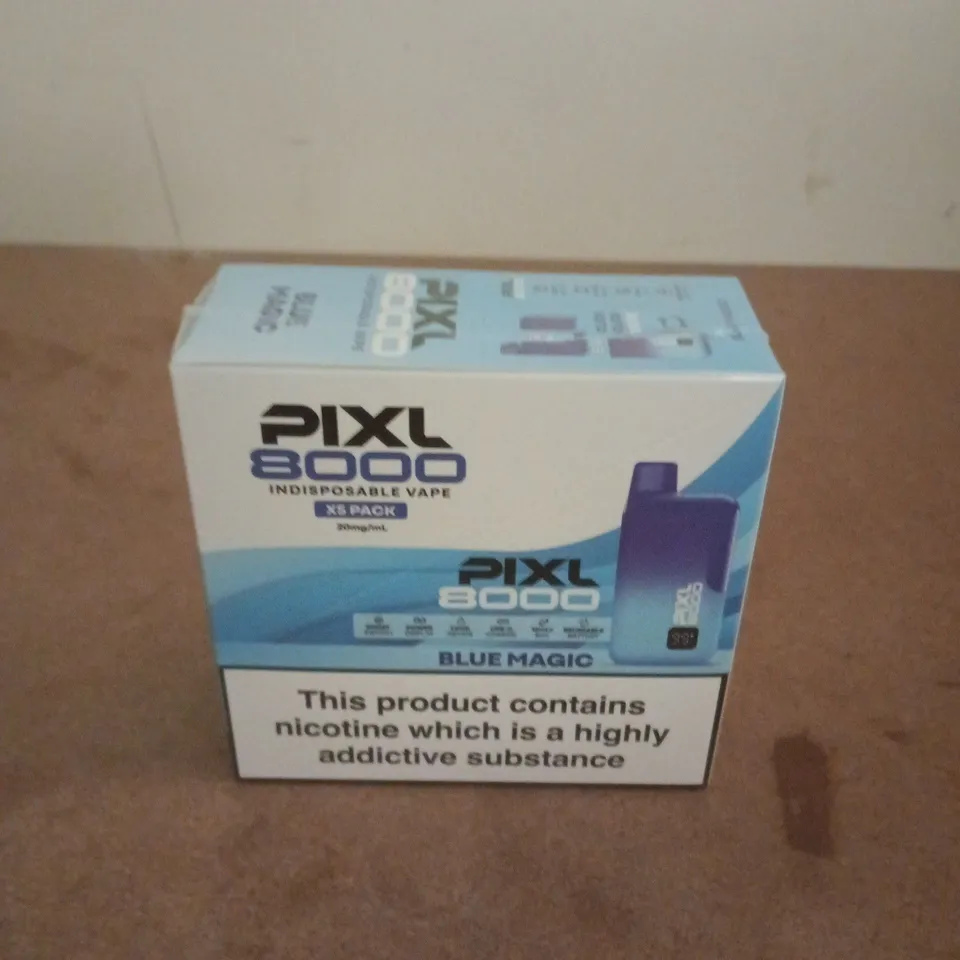 BOXED AND SEALED PIXL 8000 INDISPOSABLE BLUE MAGIC 5 PACK
