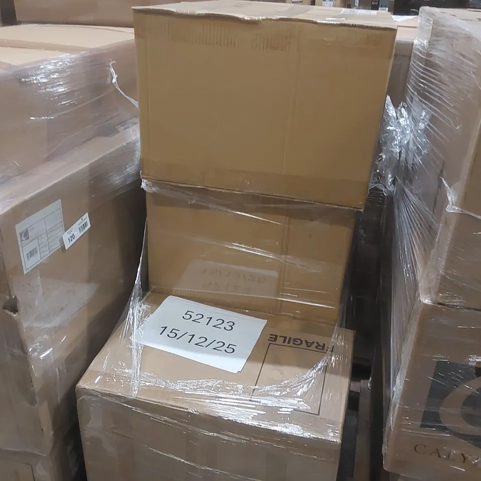 PALLET CONTAINING A LARGE QUANTITY OF ASSORTED BATHROOM FURNITURE PARTS INCLUDING: SAVENA SINGLE DRAWER VANITY BASES