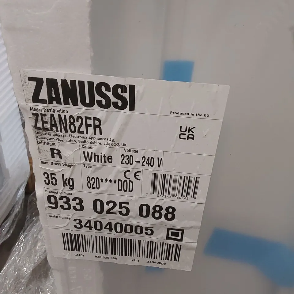 ZANUSSI ZEAN82FR BUILT-UNDER FRIDGE WITH ICE BOX, FIXED HINGE, WHITE