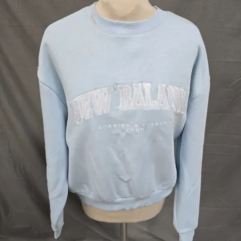 NEW BALANCE OVERSIZED CREW NECK SWEATSHIRT IN BLUE SIZE XS