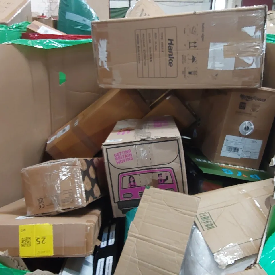 PALLET OF ASSORTED CONSUMER PRODUCTS TO INCLUDE: HEATED BLANKETS, CLOTHES HANGERS, BABYLISS HAIR STRAIGHTENER, RETRACTABLE BABY GATE, WALL CLOCK ECT