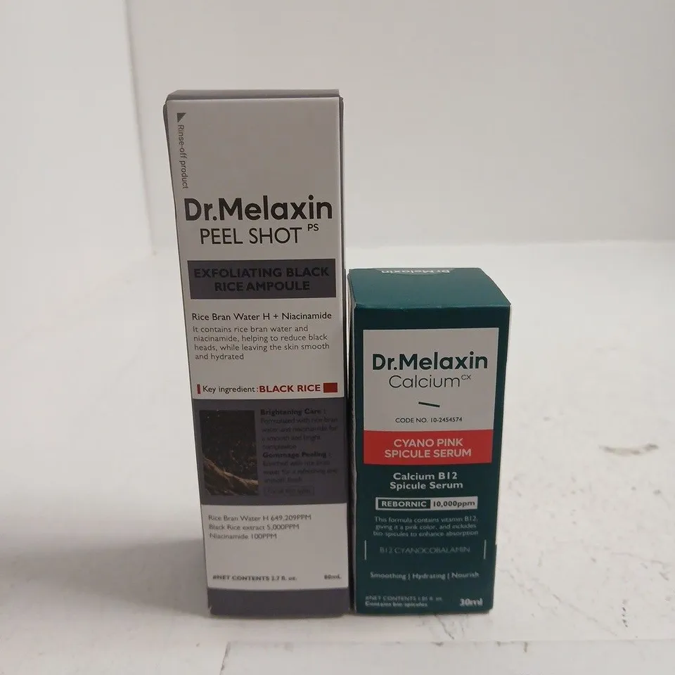 DR.MELAXIN PEEL SHOT PS EXFOLIATING BLACK RICE AMPOULE + CALCIUM CX SERUM