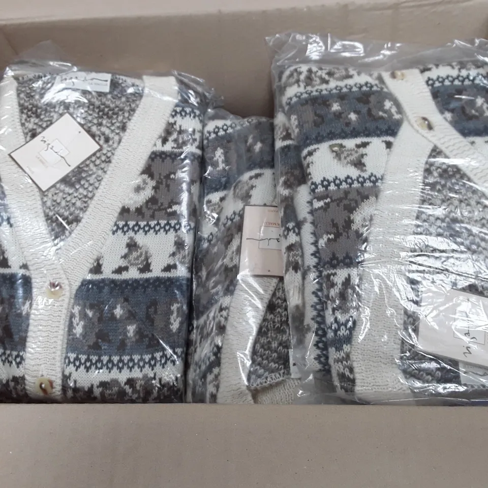 LOT OF APPROXIMATELY 15 LA MAILLE V-NECK CARDIGANS IN BROWN - SIZE UNSPECIFIED 