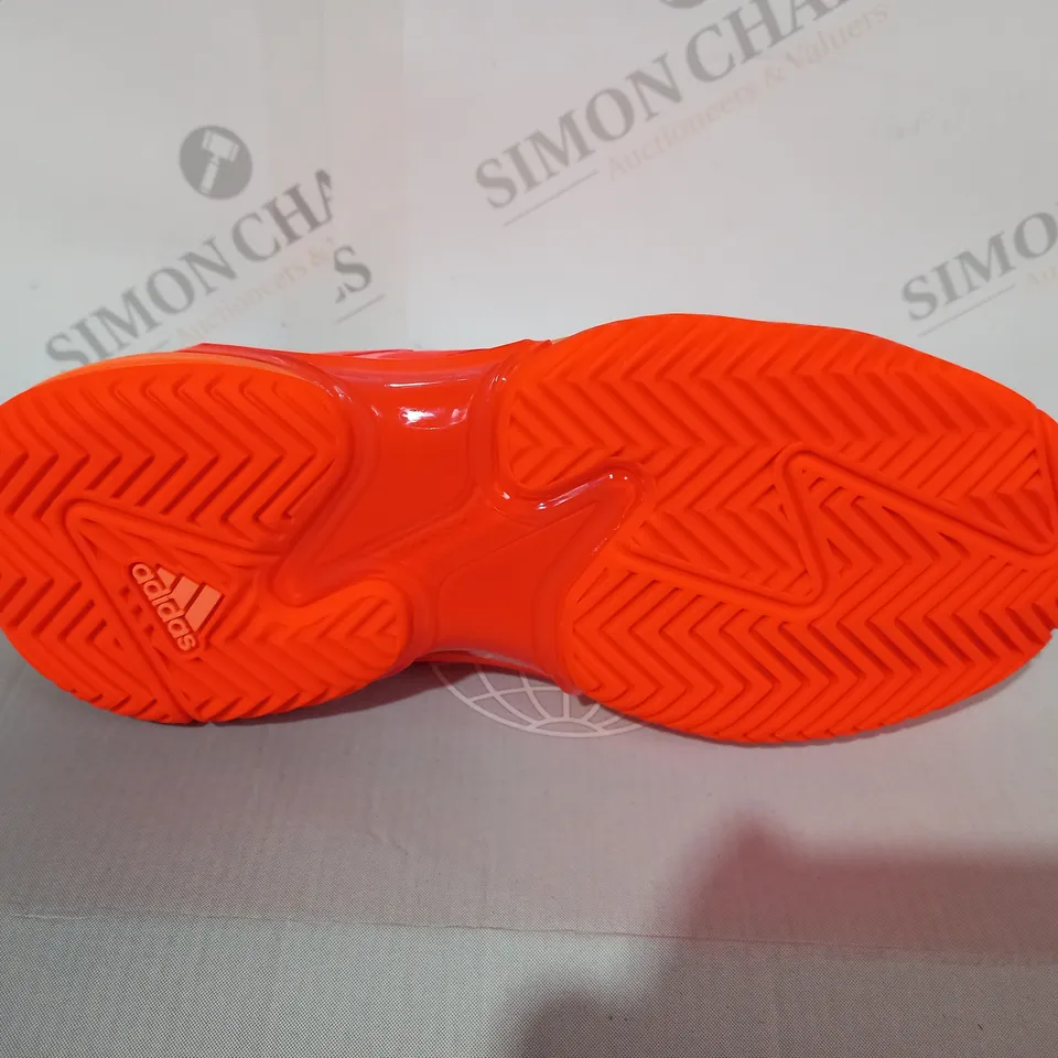 BOXED ADIDAS BARRICADE WOMENS ORANGE TRAINERS - SIZE UK5.5