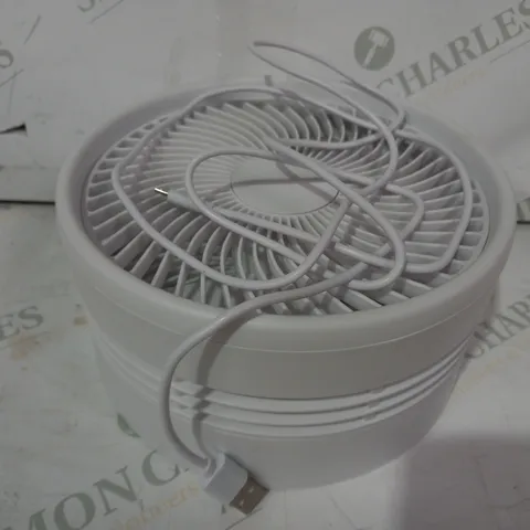 BELL & HOWELL RECHARGEABLE EXTENDABLE DESK & FLOOR FAN, WHITE