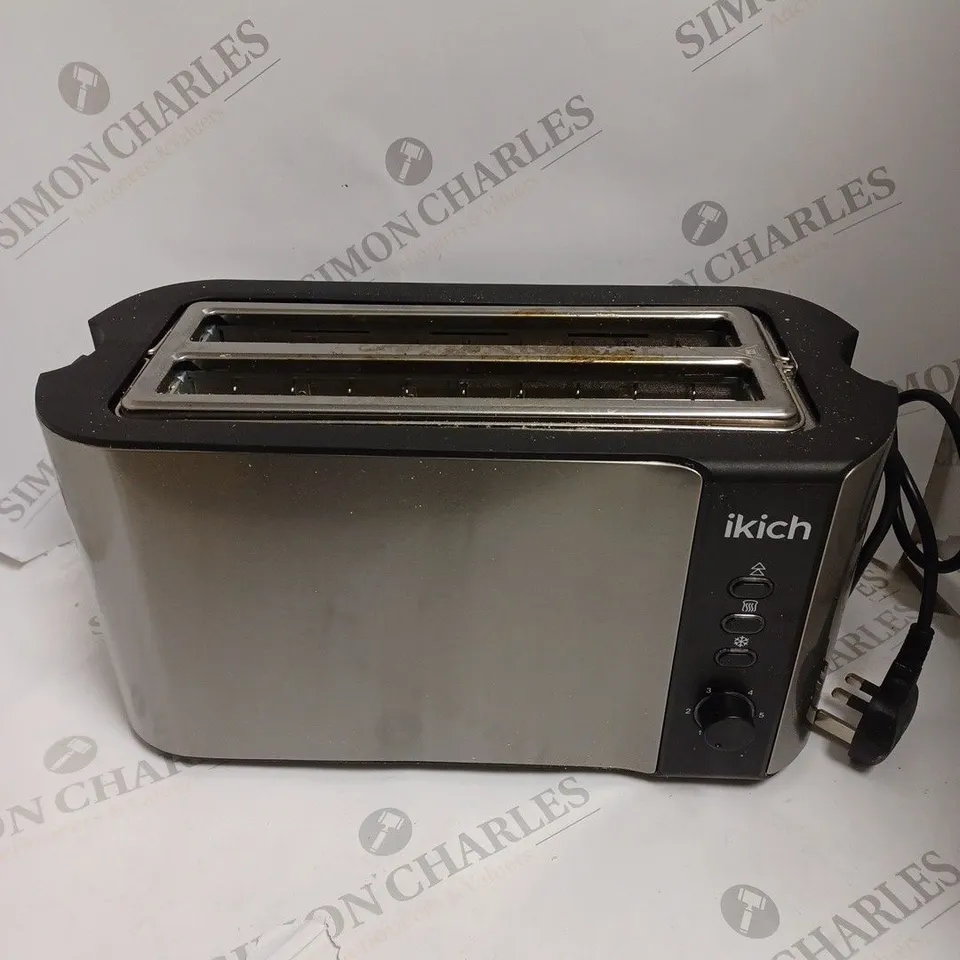 BOXED IKICH 4 SLICE STAINLESS STEEL TOASTER 