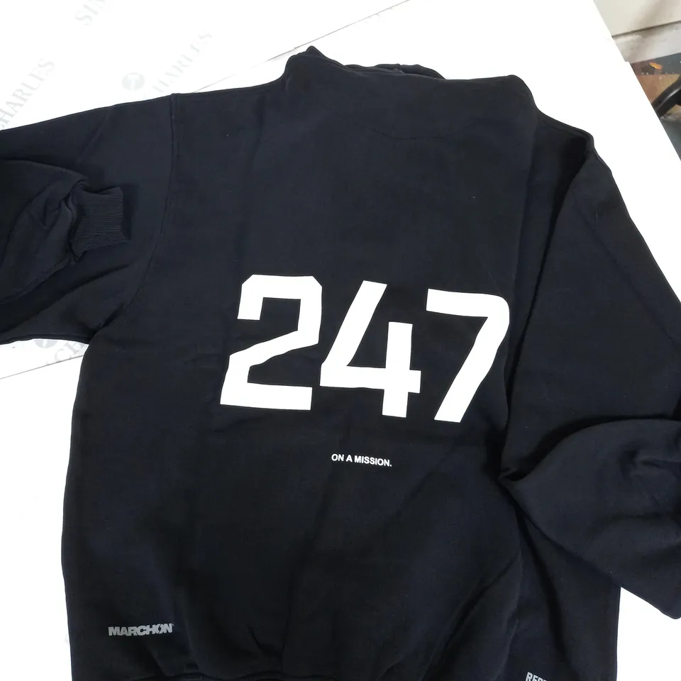 REPRESENT TEAM 247 OVERSIZED HOODIE X MARCHON - BLACK - SMALL