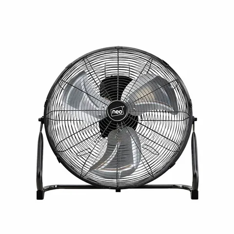 BOXED NEO HIGH VELOCITY BLACK METAL FLOOR FREESTANDING FAN - 12 INCH