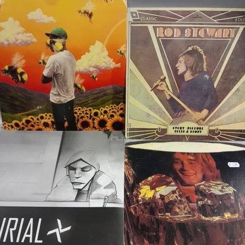 APPROXIMATELY 10 ASSORTED VINYLS FROM VARIOUS ARTIST TO INCLUDE MARVIN GAYE, ELVIS COSTELLO, DIRE STRAITS ETC