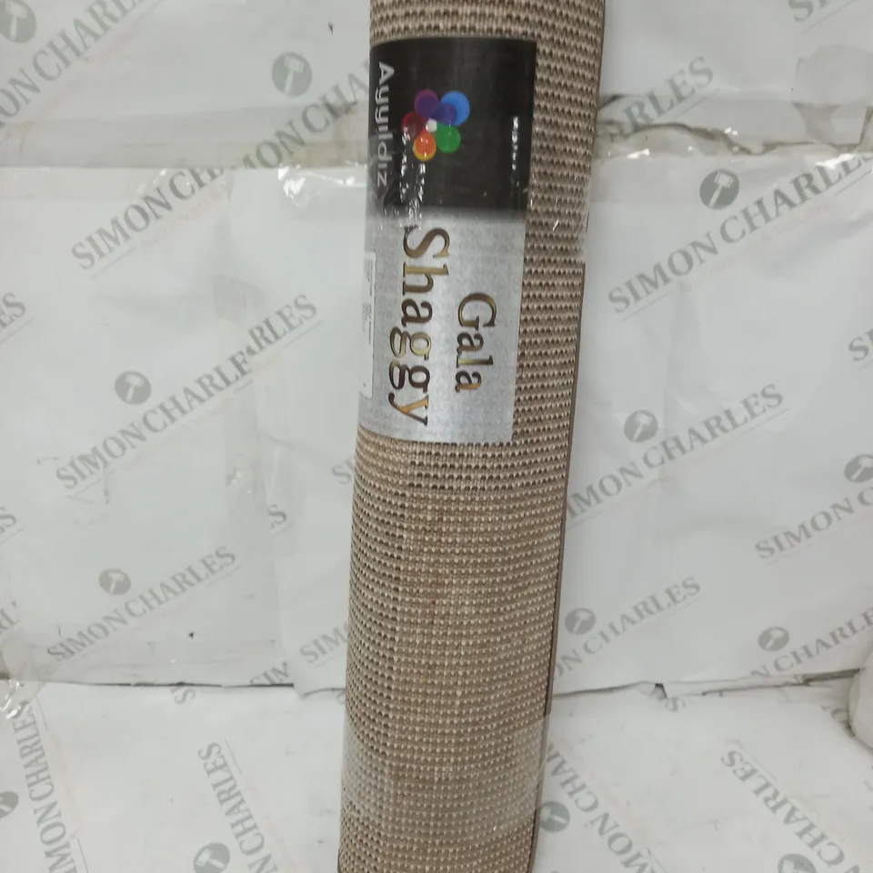 AYYILDIZ HALI GALA TAUPE AND GREY SHAGGY RUG 60 X 110CM