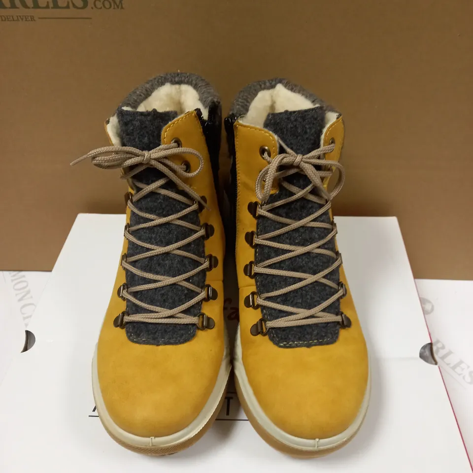 RIEKER LACE BOOT YELLOW - SIZE 6