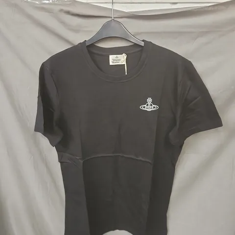 VIVIENNE WESTWOOD BLACK T-SHIRT WITH ORB LOGO SIZE L