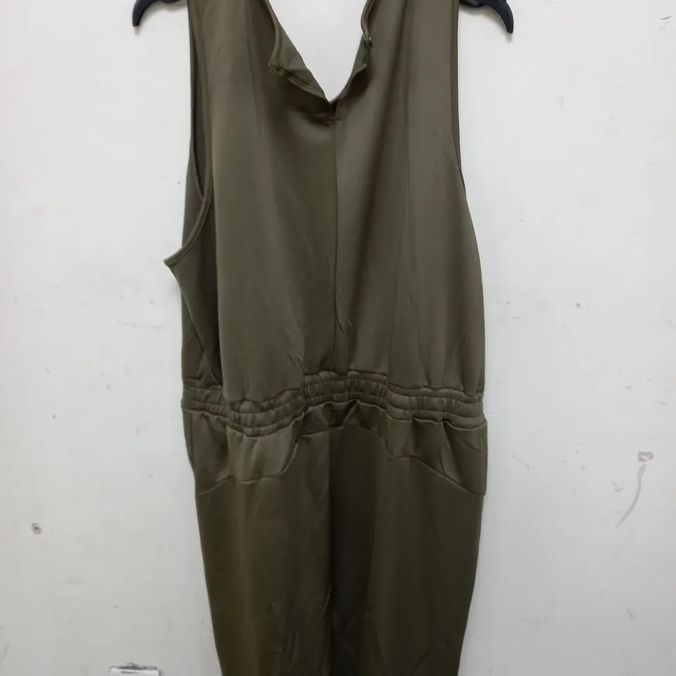 DESIGNER LADIES FULL LENGTH JUMPSUIT IN OLIVE GREEN - XL