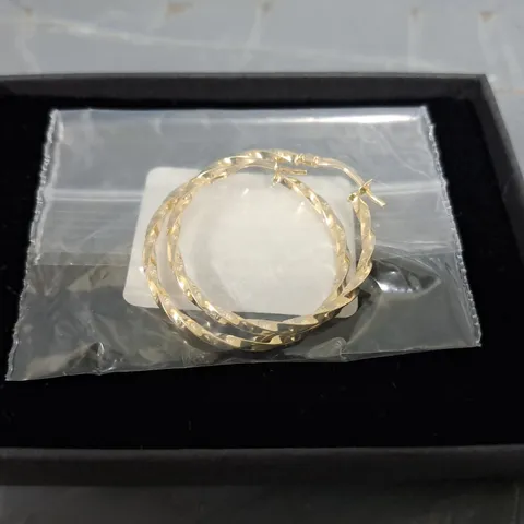 THE LOVE COLLECTION 9CT YELLOW GOLD TWISTED RIBBON EARRINGS