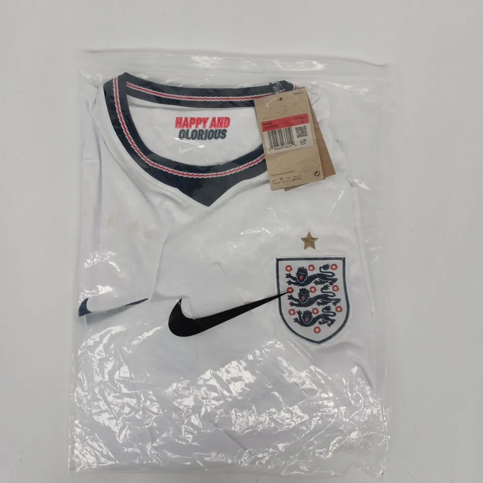 BAGGED NIKE ENGLAND HOME FOOTBALL JERSEY IN WHITE SIZE LARGE
