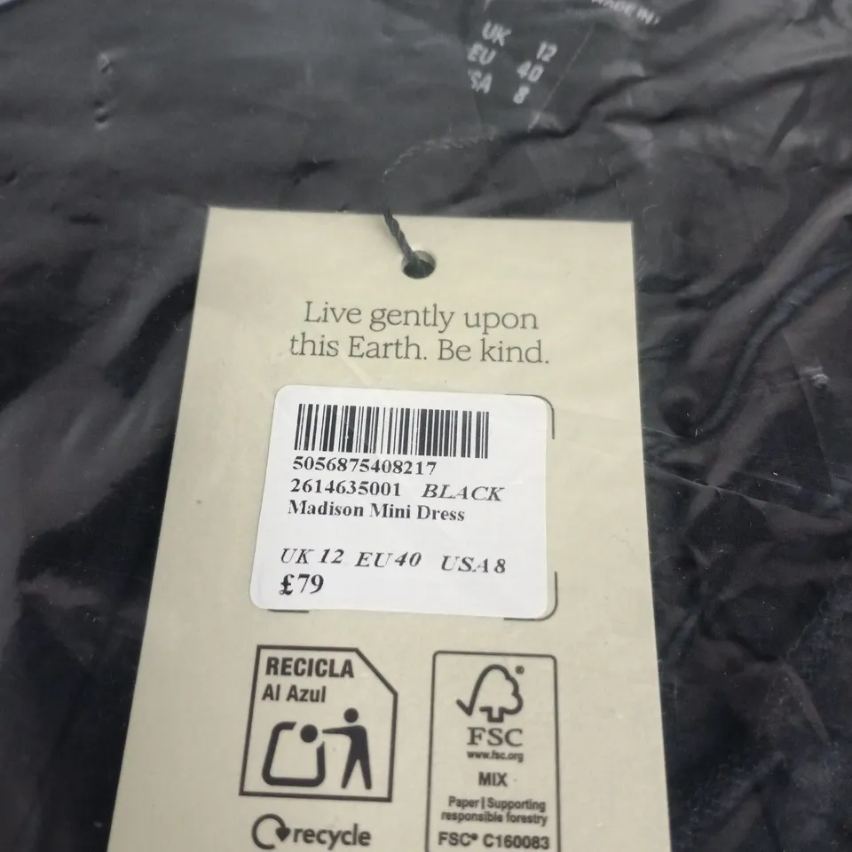 NOBODY'S CHILD MADISON MINI DRESS – BLACK, UK 12