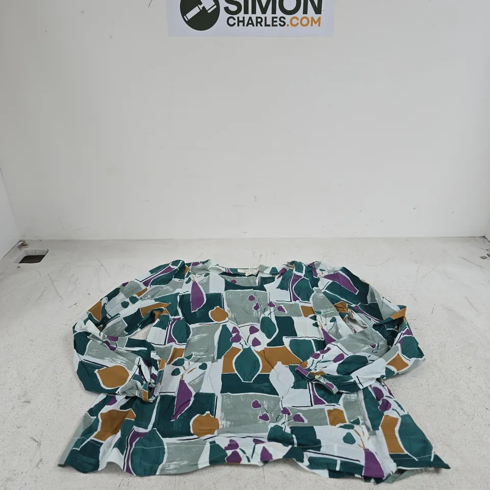 SEASALT CORNWALL GREEN/MULTI WOMENS TOP SIZE 12