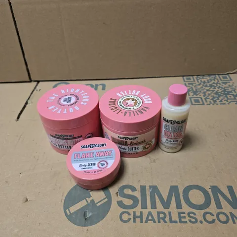 4 X SOAP & GLORY PRODUCTS TO INCLUDE BODY BUTTER ETC