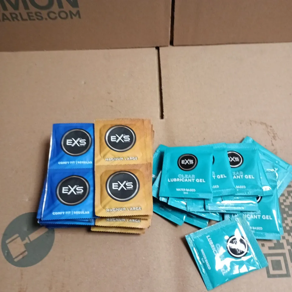 APPROXIMATELY 20 EXS CONDOMS AND LUBRICANT GEL SACHETS