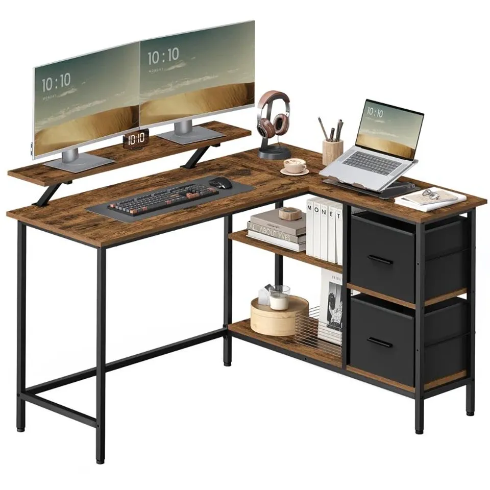 BOXED RYSTER L-SHAPED COMPUTER DESK (1 BOX)