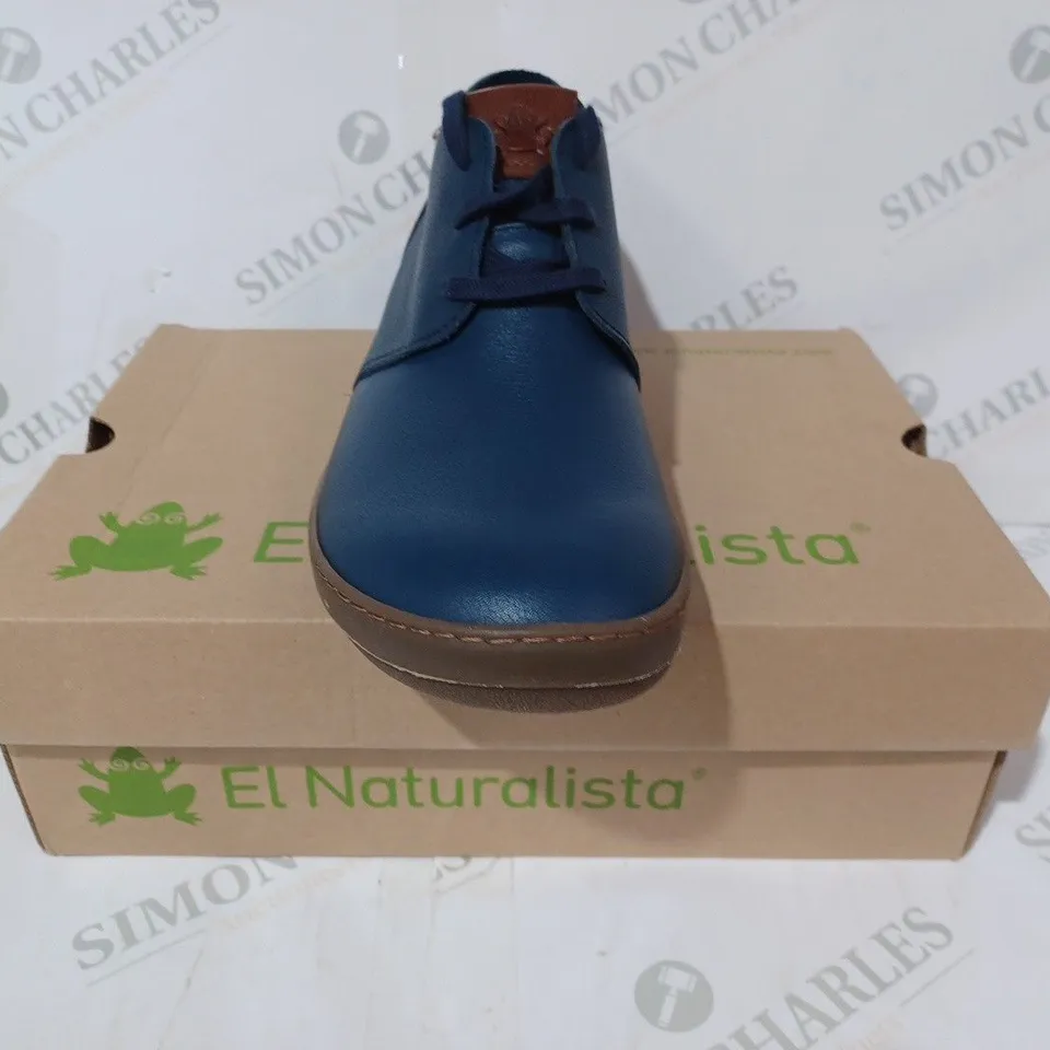 BOXED PAIR OF EL NATURALISTA SHOES IN NAVY EU SIZE 45