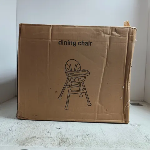 BOXED UNBRANDED KID'S HIGH DINING CHAIR IN WHITE/LEAF