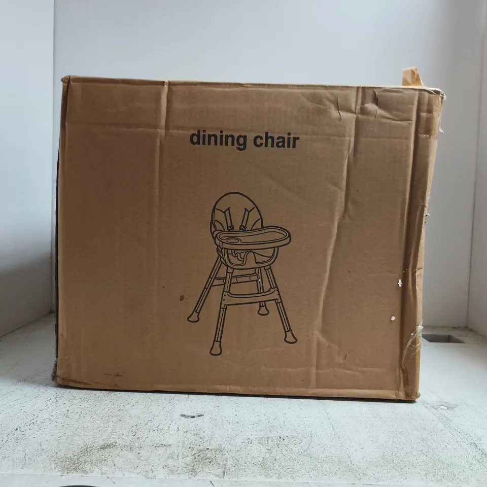 BOXED UNBRANDED KID'S HIGH DINING CHAIR IN WHITE/LEAF