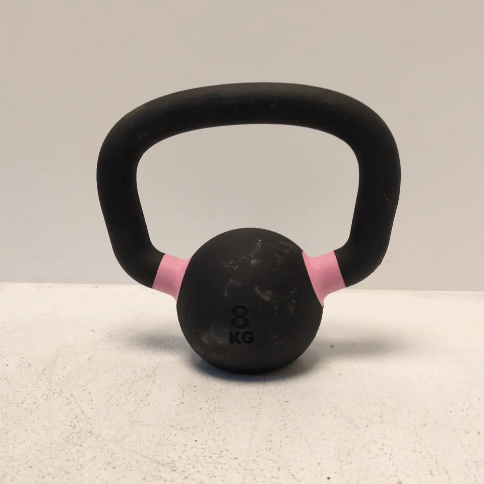 KETTLEBELL – 8 KG, BLACK WITH PINK ACCENTS