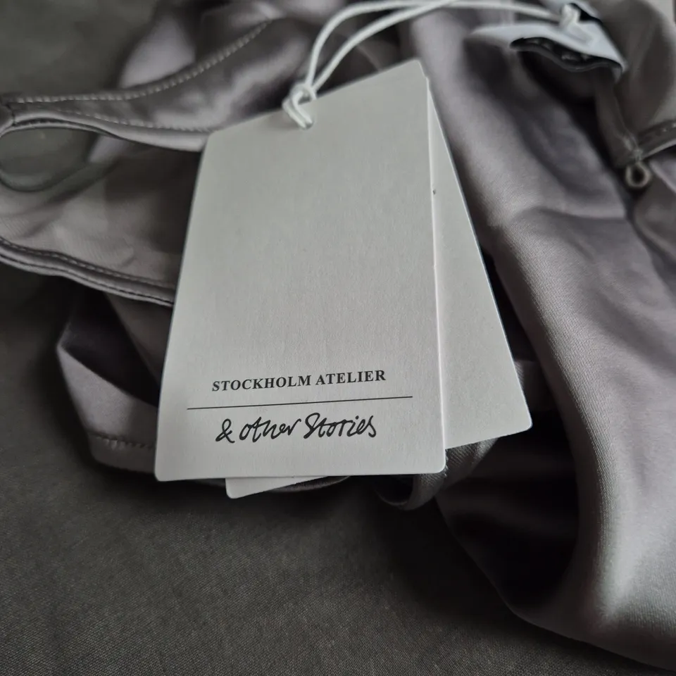 STOCKHOLM ATELIER & OTHER STORIES SLEEVELESS MAXI DRESS IN SILVER SIZE UK 6