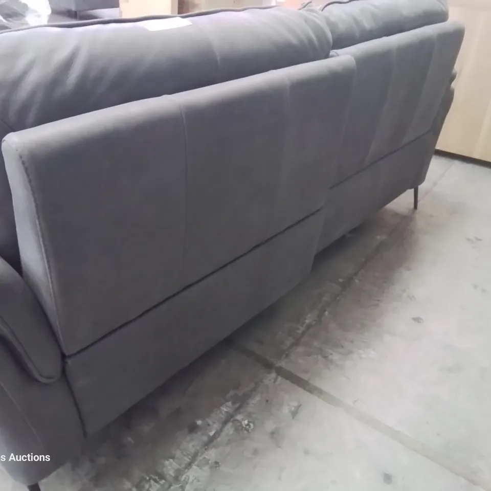 QUALITY ITALIAN DESIGN & MANUFACTURED BOLZANO POWER RECLINING MEDIUM SOFA DAMASCO GREY SUEDE