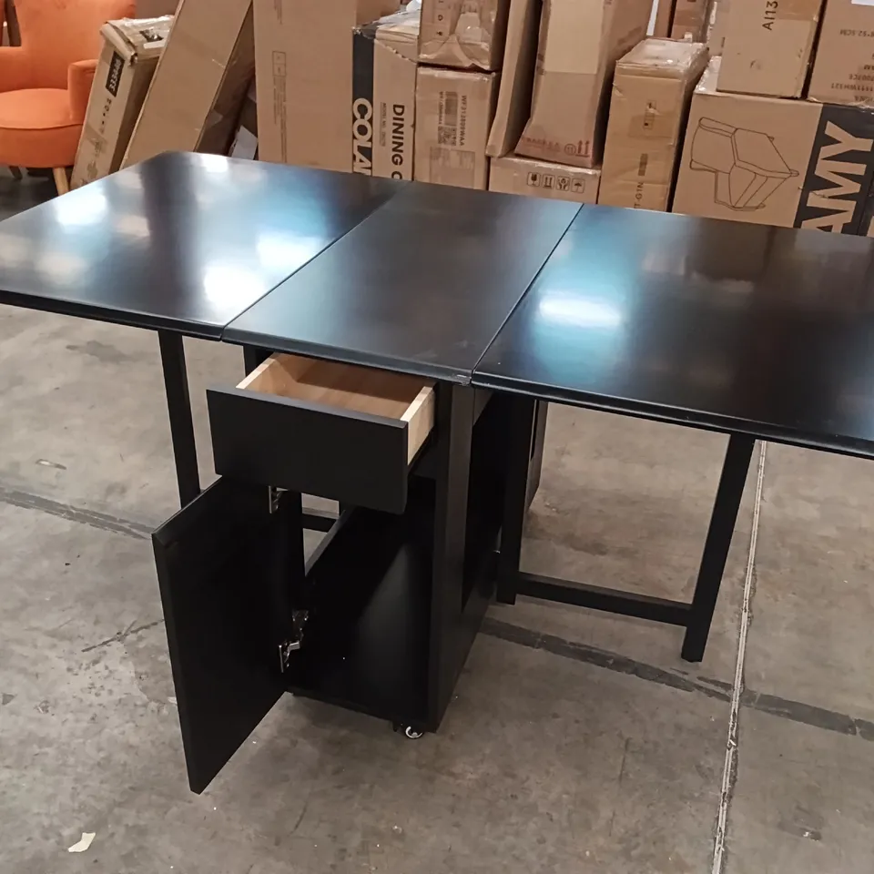 DROP LEAF DINING TABLE - BLACK