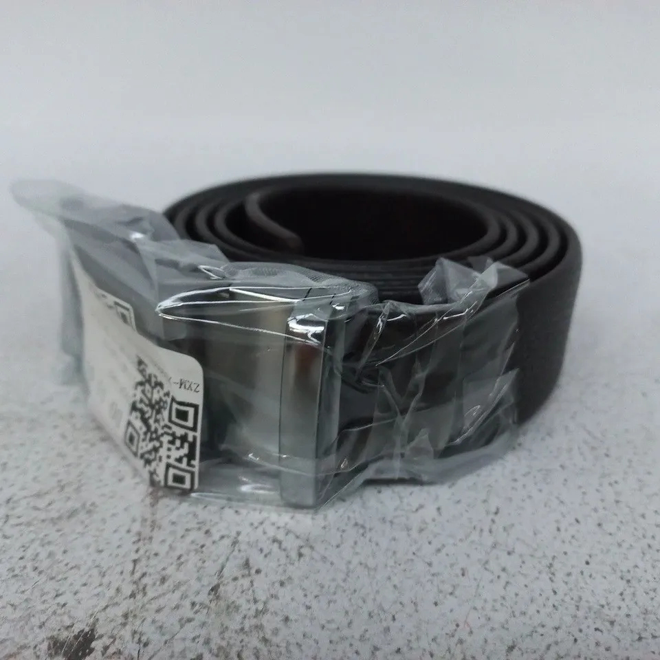 VITTELO DEEP BROWN BELT WITH CHROME EFFECT BUCKLE