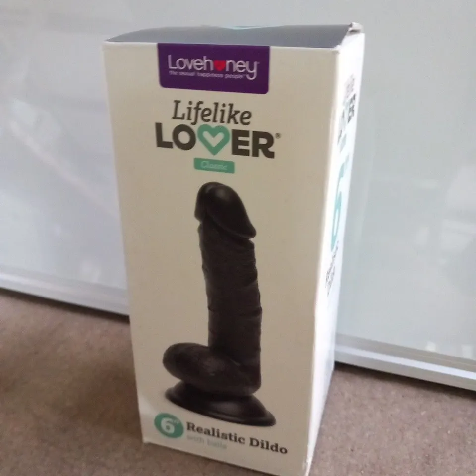 BOXED LOVEHONEY LIFELIKE LOVER CLASSIC 6" REALISTIC DILDO WITH BALLS