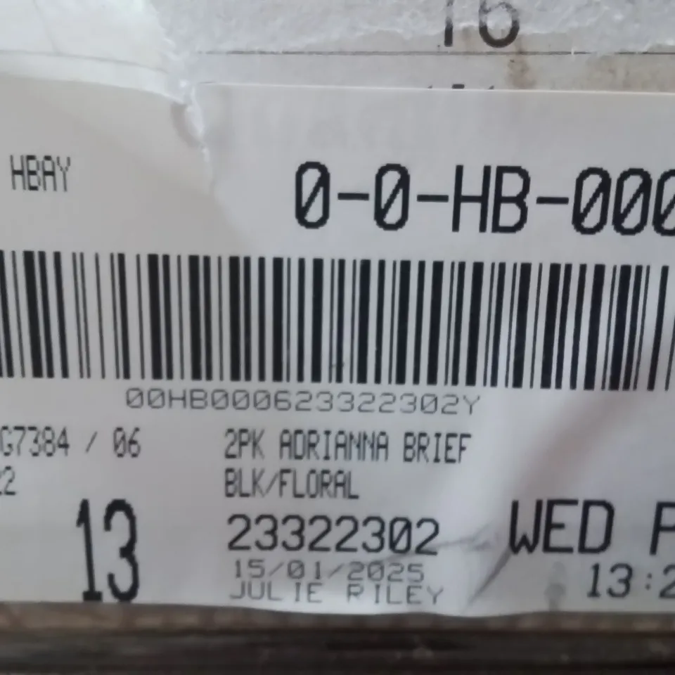 BOXED BRAND NEW APPROXIMATELY 13 SIMPLY BE 2PK ADRIANNA BRIEFS BLK/FLORAL SIZE 22