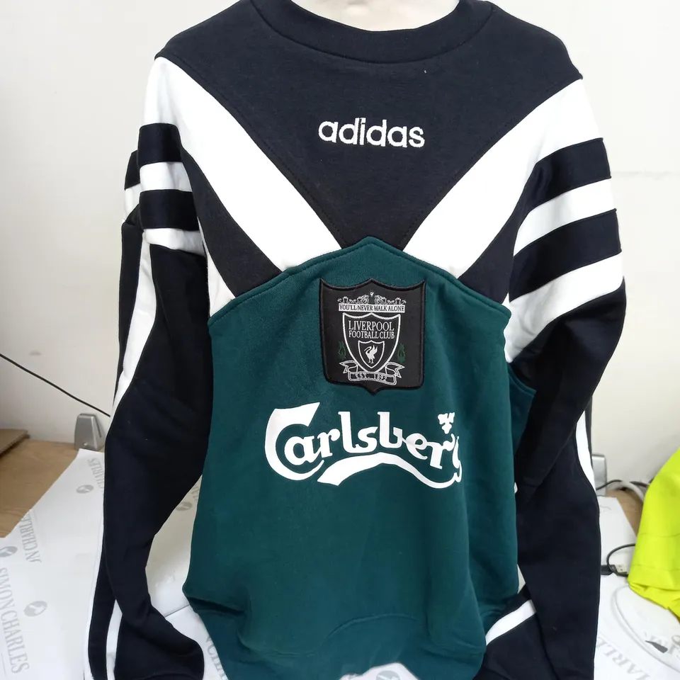 ADIDAS LIVERPOOL CLASSIC SWEATER IN BLACK/GREEN/WHITE - LARGE