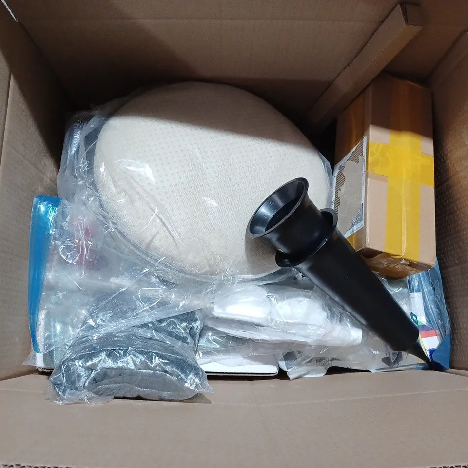 BOX OF APPROXIMATELY 12 ASSORTED ITEMS TO INCLUDE - ARTHOUSE WALL PAPER - DESK IT LAMINATING POUCHES - EATWELL GUIDE FLOOR MAT ECT