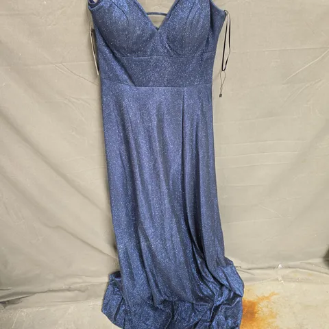 MIDNIGHT BLUE GILTTER STRAP DRESS - SIZE 2