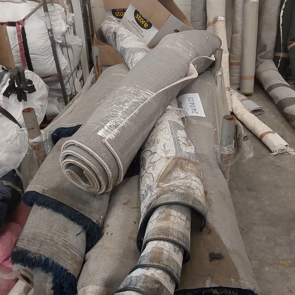 PALLET CONTAINING A LARGE QUANTITY OF DESIGNER RUGS (METAL PALLET NOT INCLUDED)