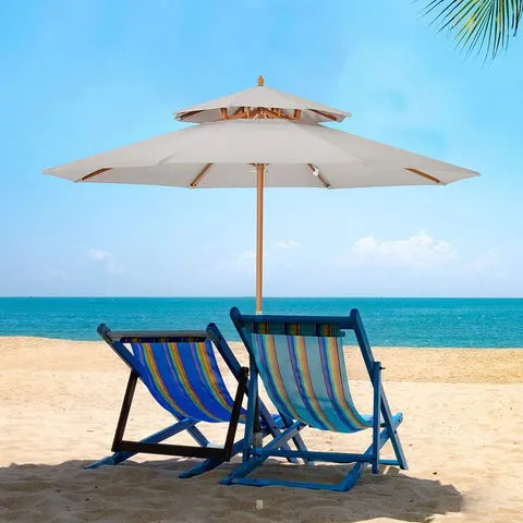 MANNOX 270CM MARKET PARASOL IN GREY 