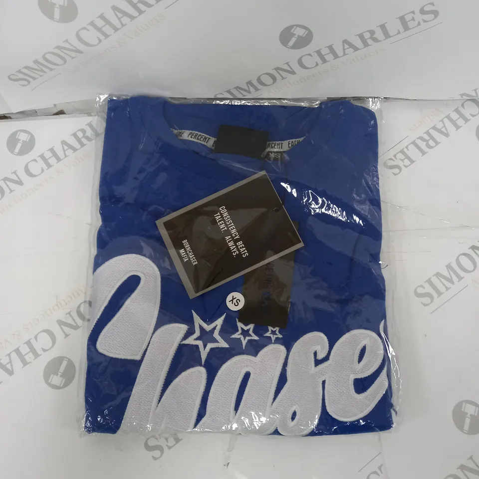 BORNCHASER MAFIA STAR CHASER TSHIRT IN ROYAL BLUE/WHITE - XS