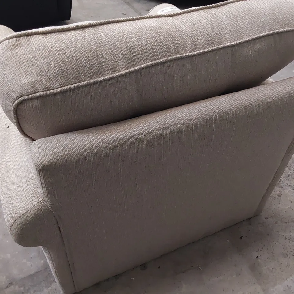DESIGNER EASY CHAIR BEIGE FABRIC 