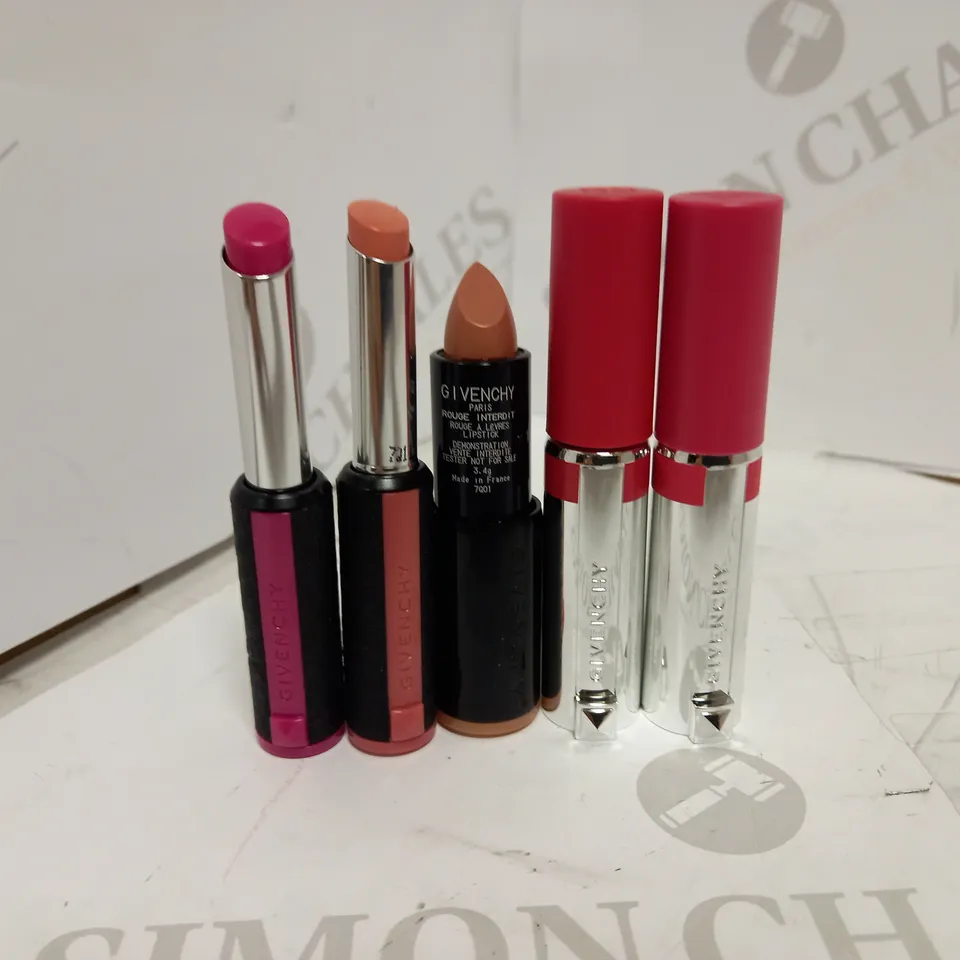 LOT OF 5 GIVENCHY LIPSTICKS