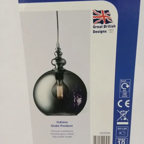 BOXED SEARCHLIGHT INDIANA GLOBE PENDANT 